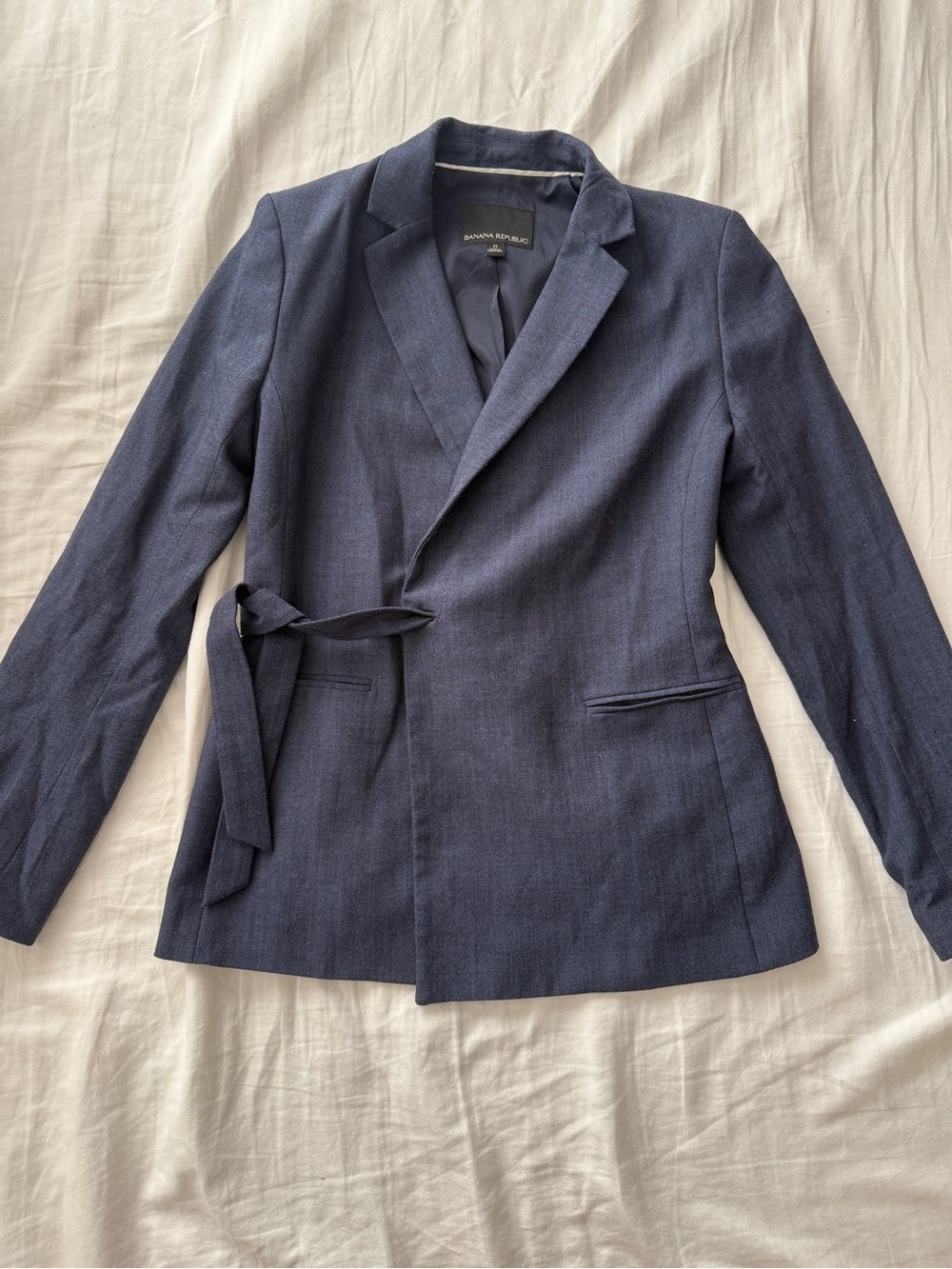 Banana Republic Women's Dark Navy Tie-Waist Blazer